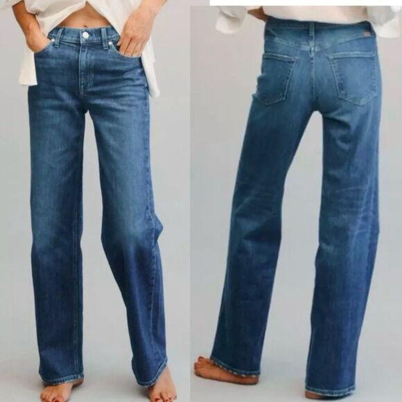 AYR Jeans The Secret Sauce Wide Leg Denim High Rise Medium Wash Women’s 34 S - Picture 1 of 11